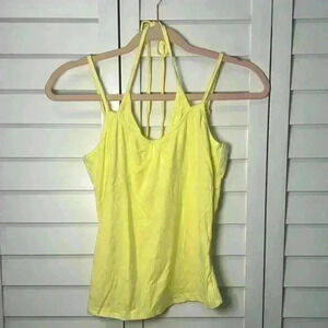 SHEIN Ribbed Halter Tank Top Size Small Yellow NWT